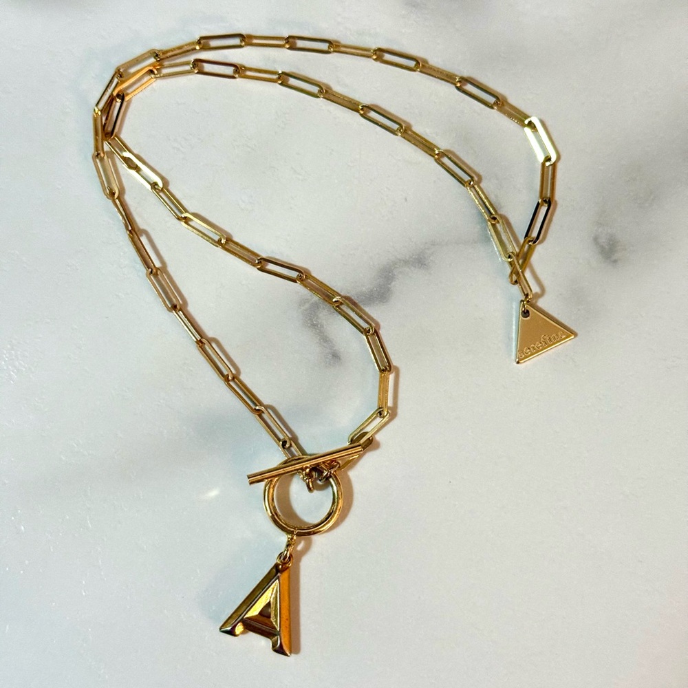 Anthropologie Gold Initial “A” Necklace